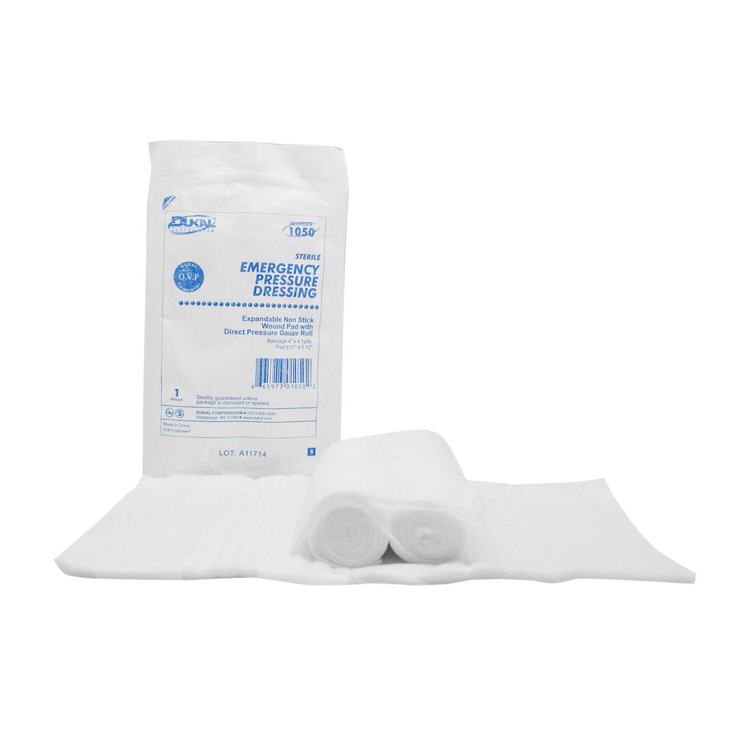 DUKAL EMERGENCY PRESSURE DRESSING : 1050 EA $2.66 Stocked