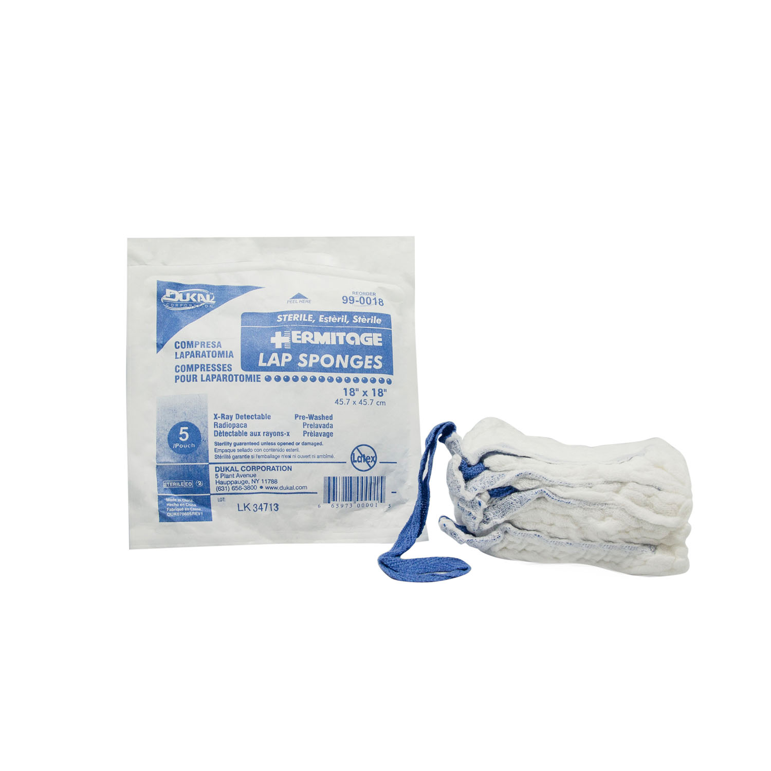 DUKAL LAPAROTOMY SPONGES : 99-0018 PK   $3.45 Stocked