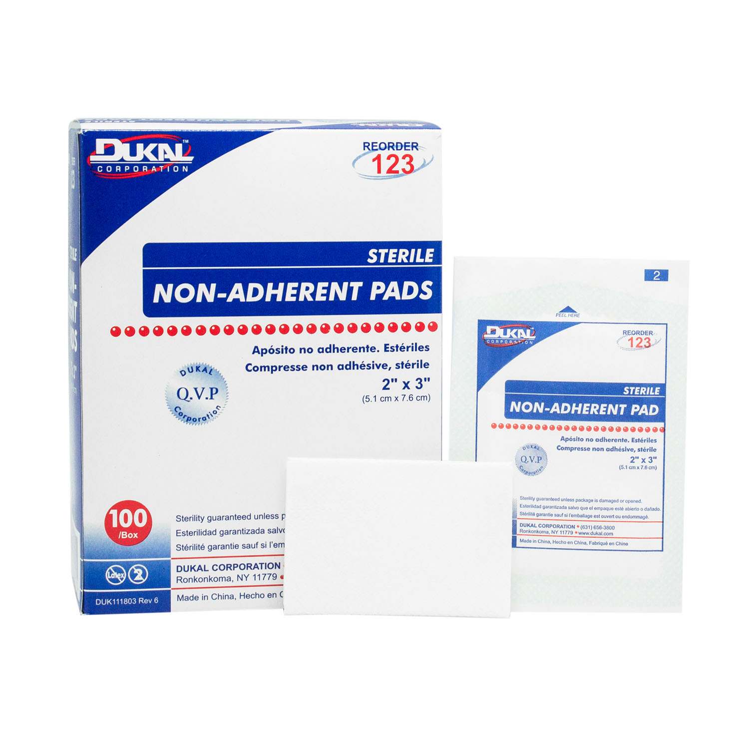 DUKAL NON-ADHERENT PADS : 123 BX     $8.16 Stocked