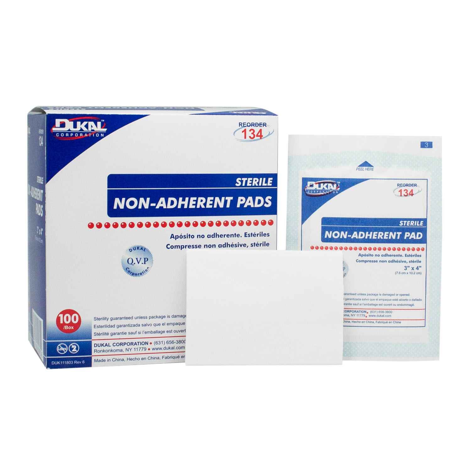 DUKAL NON-ADHERENT PADS : 134 CS   $125.26 Stocked