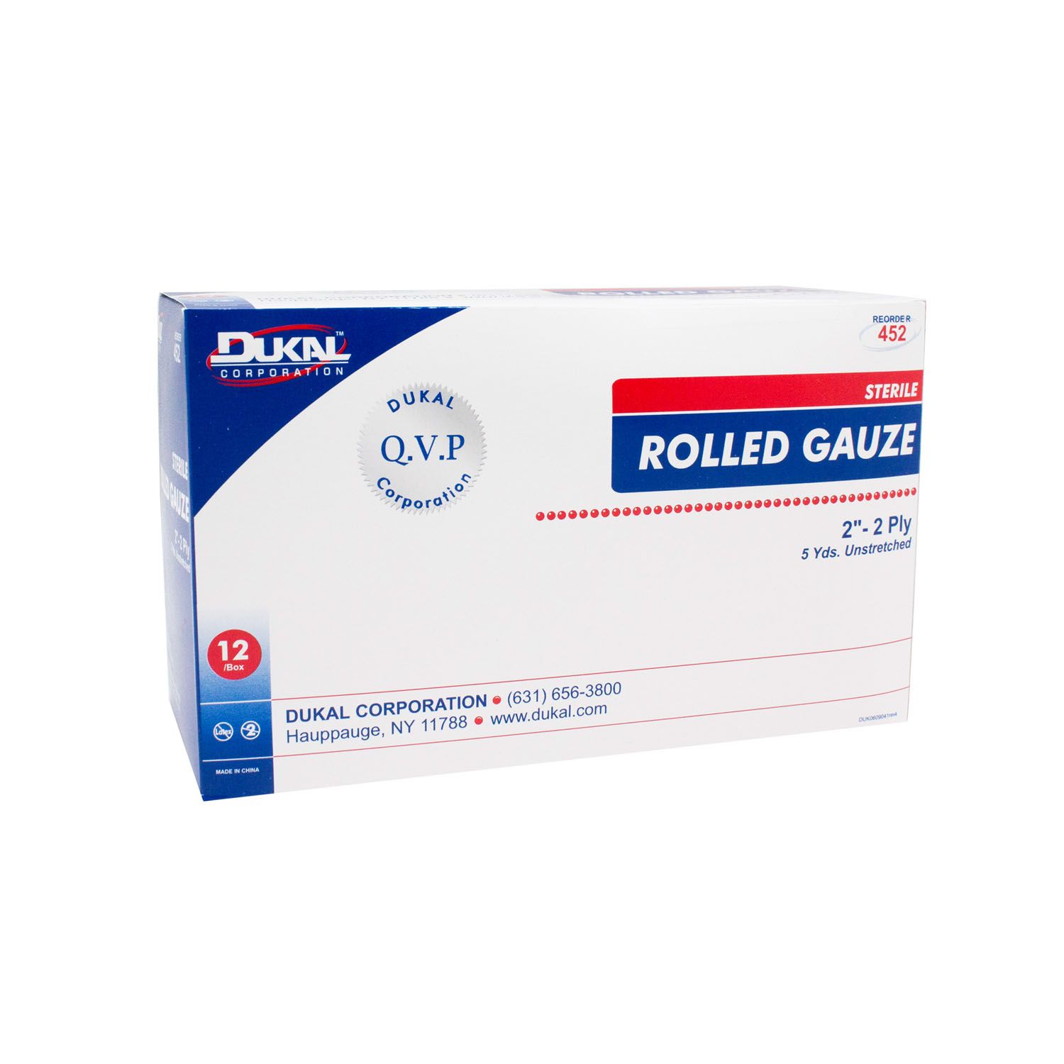 DUKAL ROLLED GAUZE : 452 CS         $63.36 Stocked