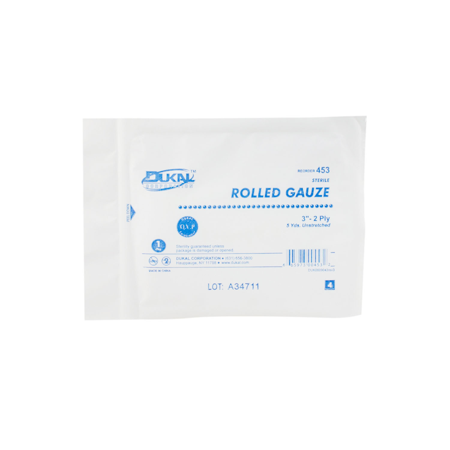 DUKAL ROLLED GAUZE : 453 BG $11.08 Stocked