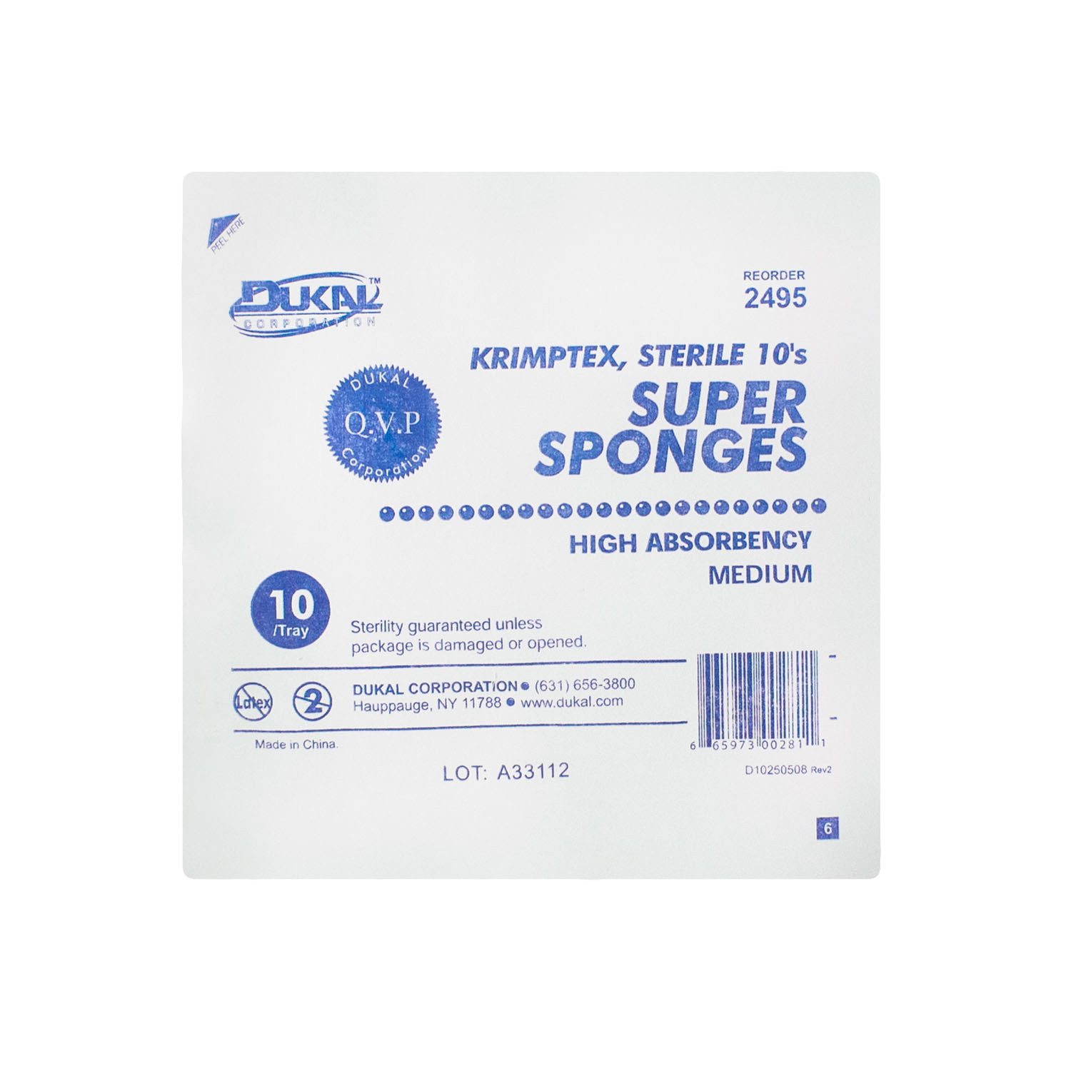 DUKAL SUPER SPONGES : 2495 CS     $148.58 Stocked