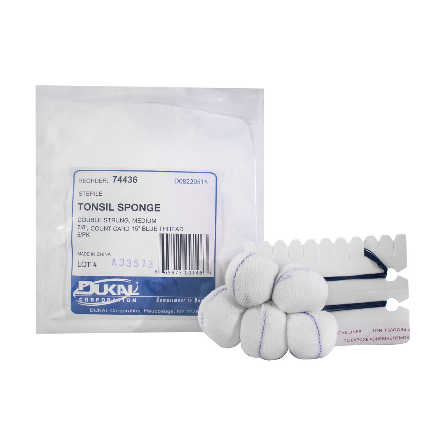 DUKAL TONSIL SPONGES : 74436 PK       $2.10 Stocked