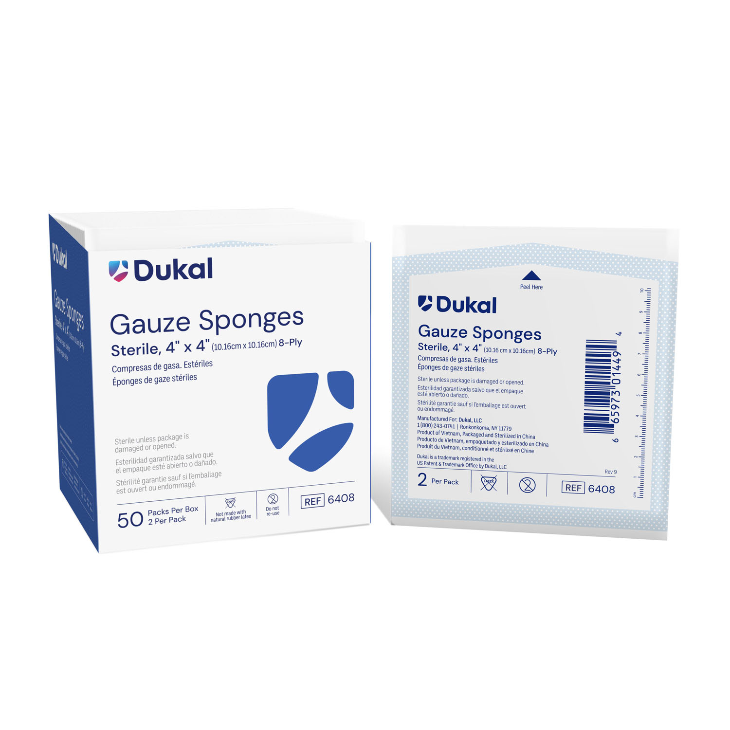 DUKAL WOVEN COTTON GAUZE SPONGES : 6408 CS         $64.96 Stocked