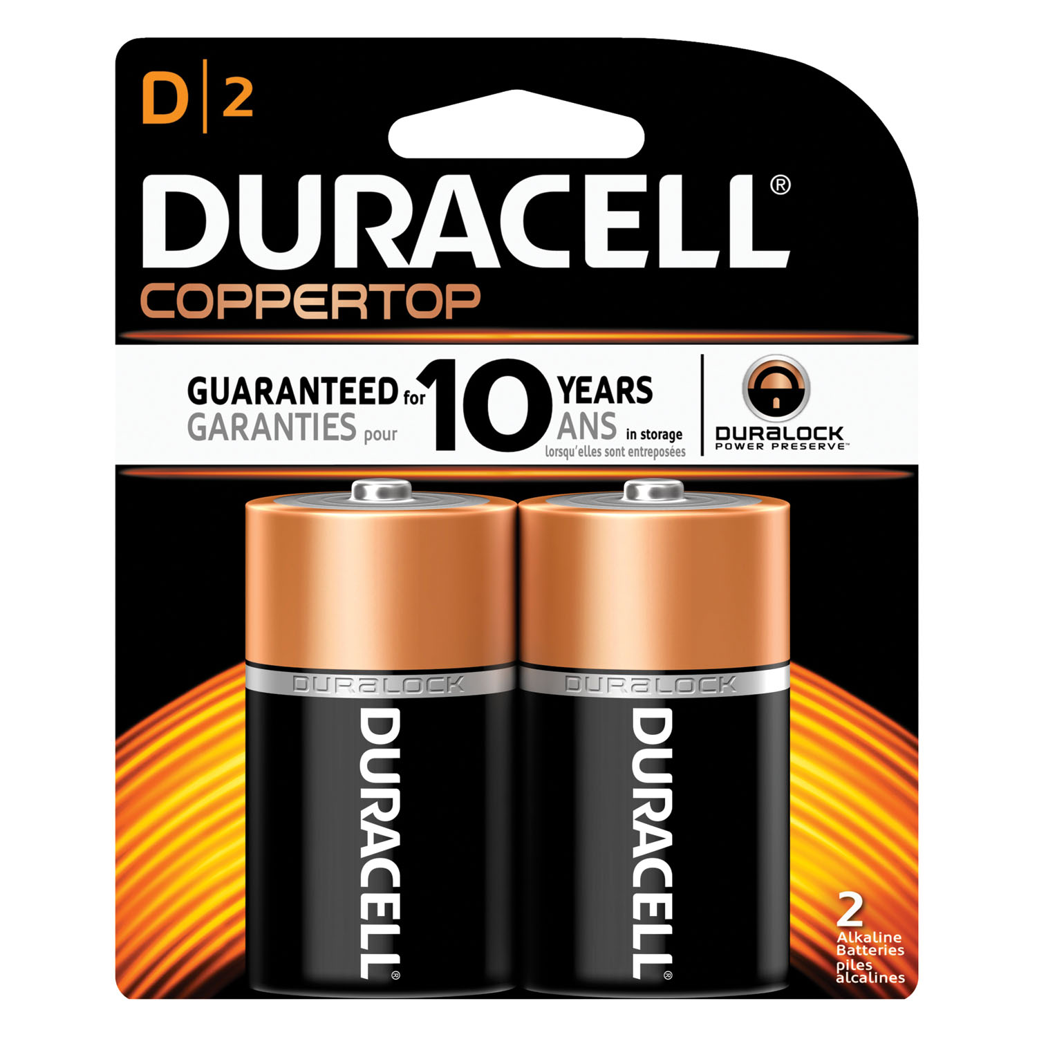 DURACELL COPPERTOP ALKALINE RETAIL BATTERY WITH DURALOCK POWER PRESERVE TECHNOLOGY : MN1300B2Z PK        $3.83 Stocked