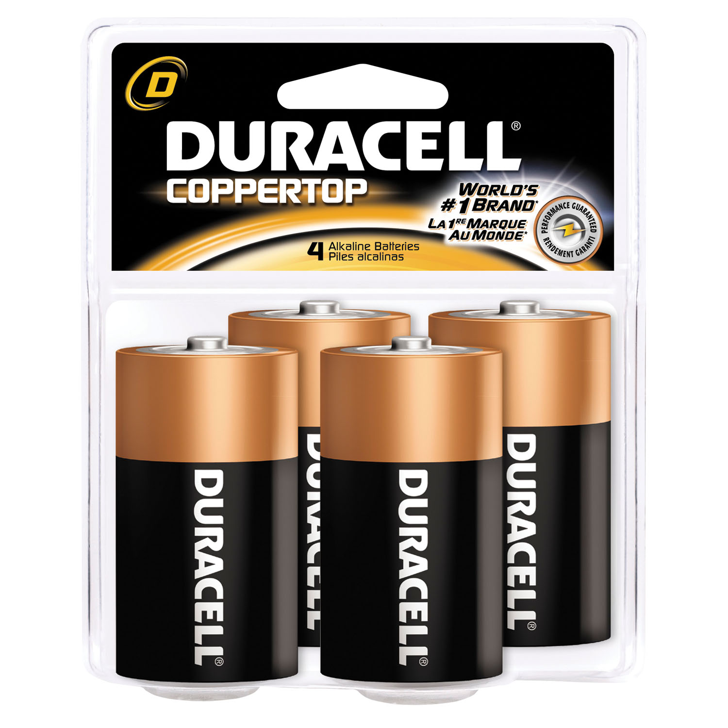 DURACELL COPPERTOP ALKALINE RETAIL BATTERY WITH DURALOCK POWER PRESERVE TECHNOLOGY : MN1300R4Z BX             $14.53 Stocked