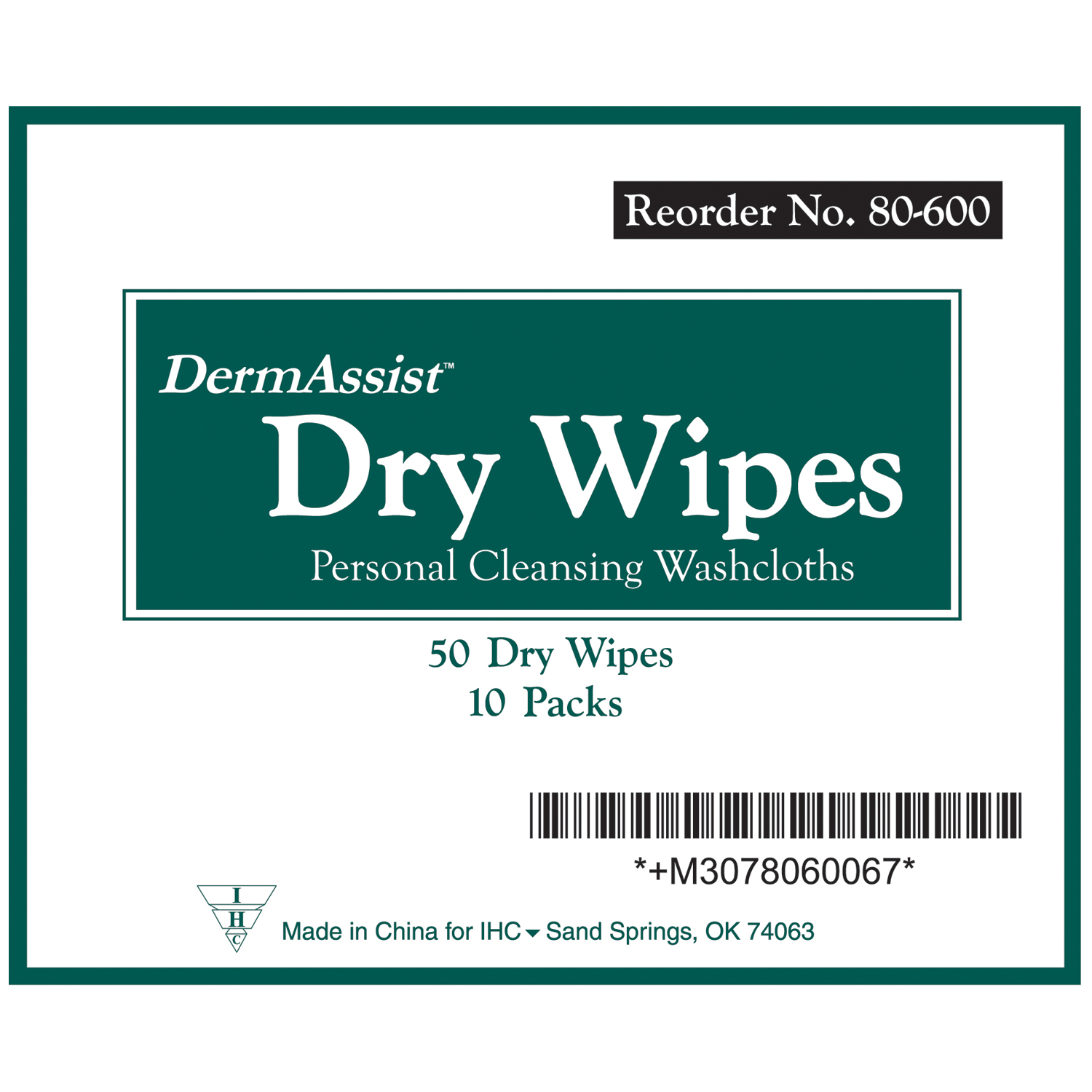 INNOVATIVE DERMASSIST DRY WIPES : 80-600 CS          $17.02 Stocked