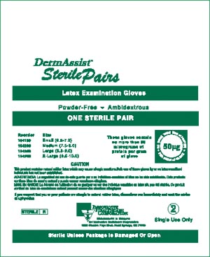 INNOVATIVE DERMASSIST POWDER-FREE STERILE LATEX EXAM GLOVES : 104100 BX $15.62 Stocked