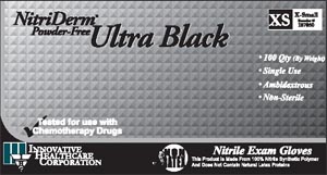 INNOVATIVE NITRIDERM ULTRA BLACK POWDER-FREE NITRILE SYNTHETIC GLOVES : 187050 CS $60.17 Stocked