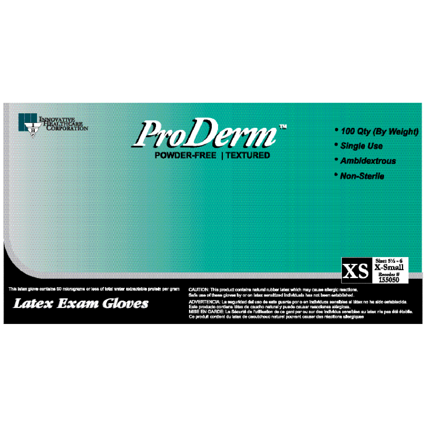 INNOVATIVE PRODERM POWDER-FREE EXAM GLOVES : 155050 BX $5.58 Stocked