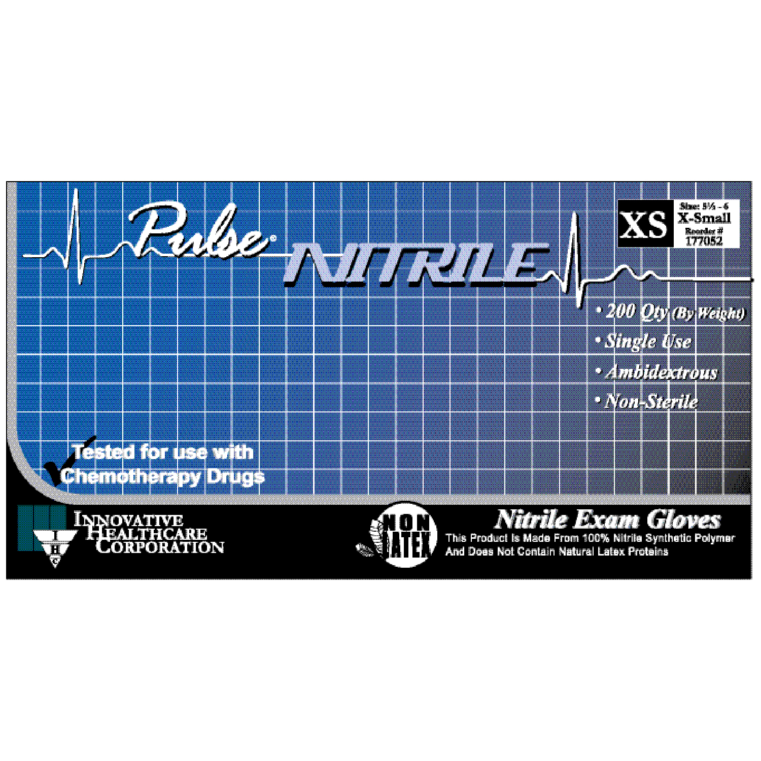 INNOVATIVE PULSE NITRILE EXAM GLOVES : 177302 BX $8.92 Stocked