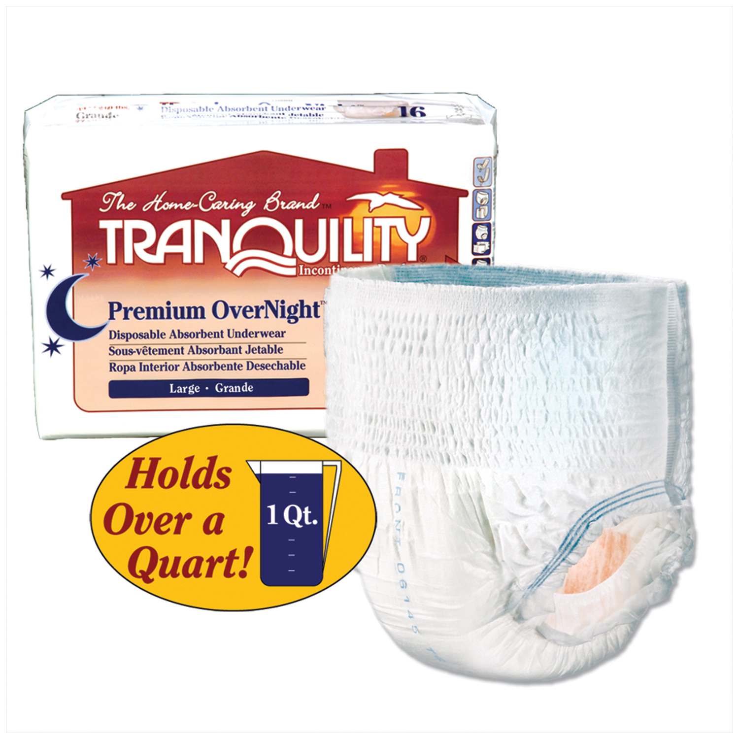 PRINCIPLE BUSINESS TRANQUILITY PREMIUM OVERNIGHT DISPOSABLE ABSORBENT UNDERWEAR : 2116 CS     $71.77 Stocked