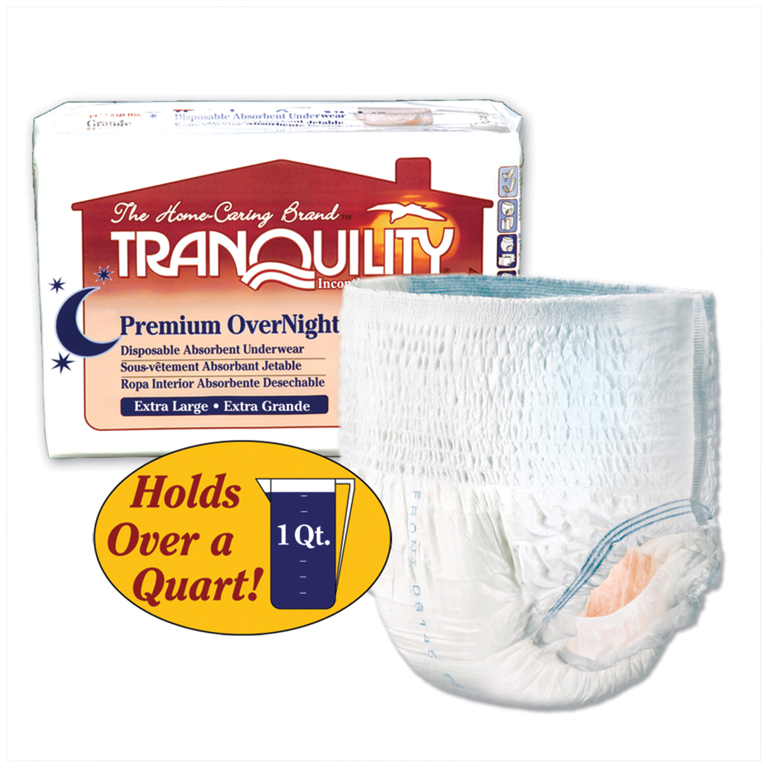 PRINCIPLE BUSINESS TRANQUILITY PREMIUM OVERNIGHT DISPOSABLE ABSORBENT UNDERWEAR : 2117 CS     $71.77 Stocked