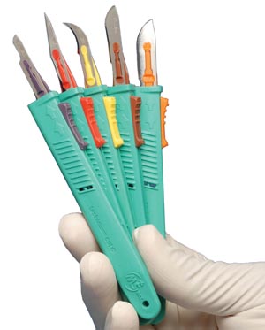 MYCO DISPOSABLE RELI-CUT SAFETY SCALPELS : 6008TR-10 BX $12.50 Stocked