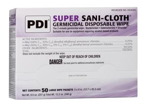 PDI SUPER SANI-CLOTH GERMICIDAL DISPOSABLE WIPE : H04082 CS $84.15 Stocked