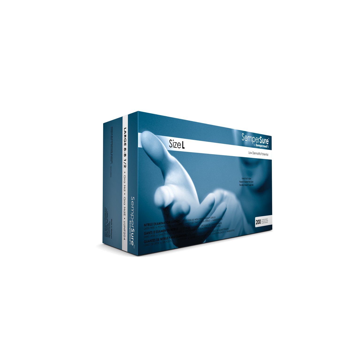 SEMPERMED SEMPERSURE NITRILE EXAM GLOVE : SUNF204 CS     $175.14 Stocked