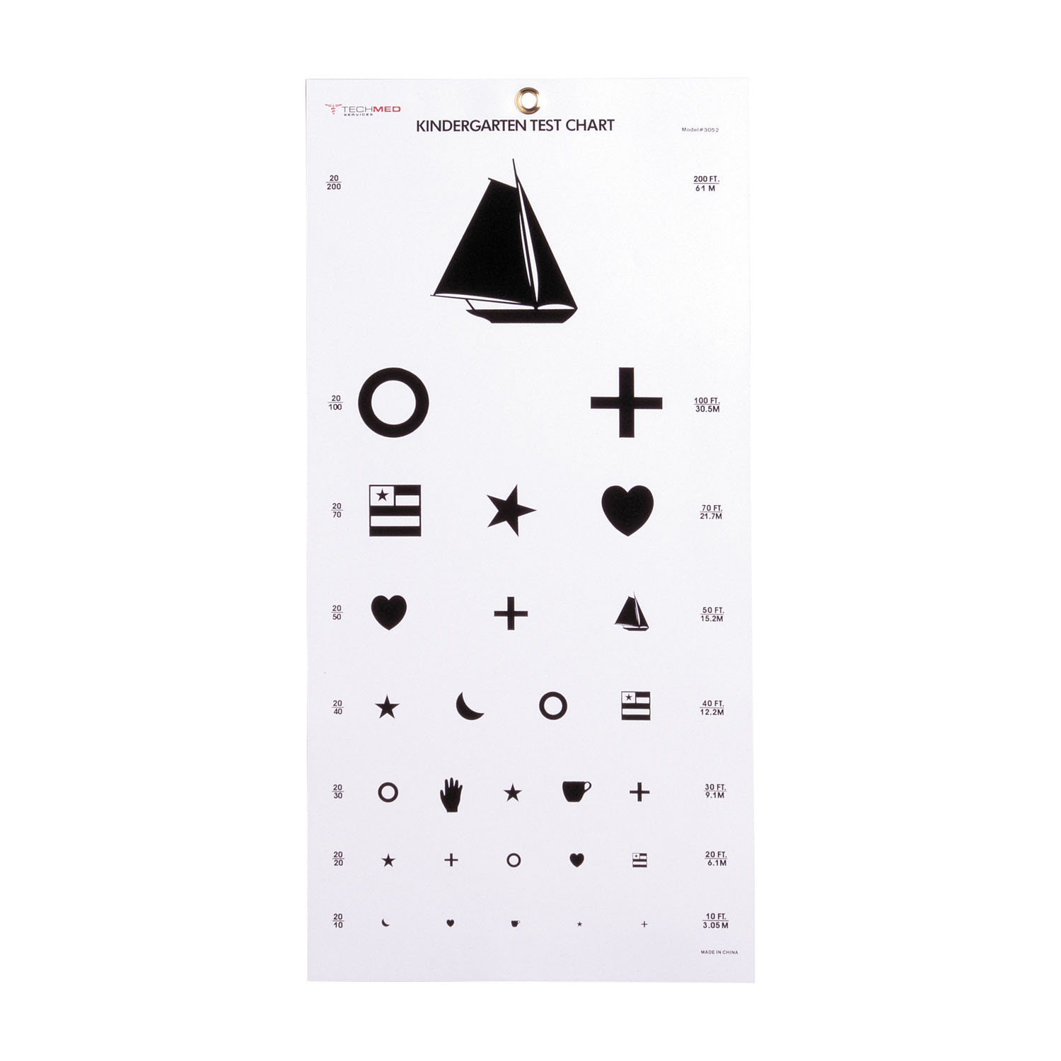 DUKAL TECH-MED EYE CHARTS : 3052 EA $4.14 Stocked