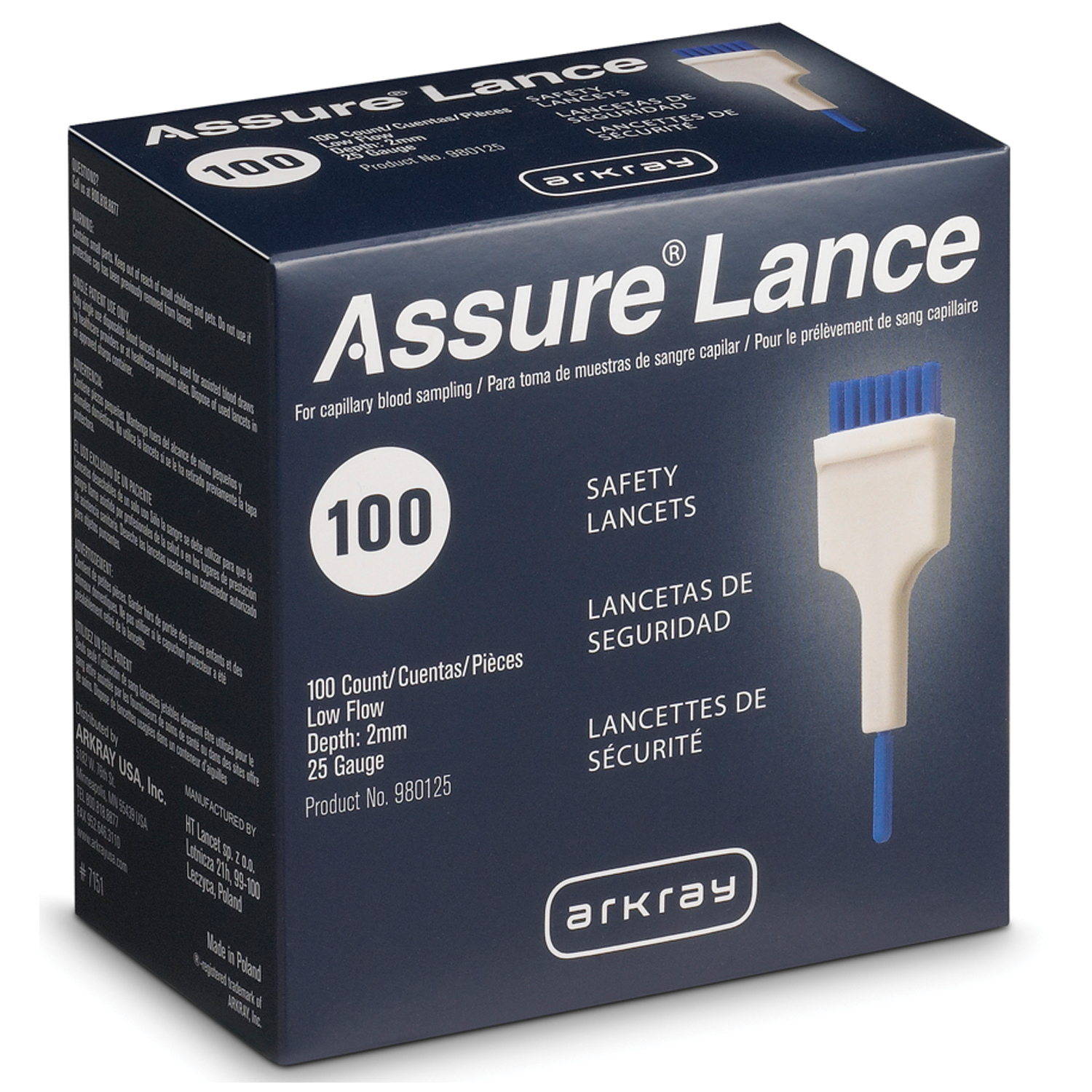 ARKRAY ASSURE LANCE LOW FLOW LANCETS : 980125 BX     $11.85 Stocked