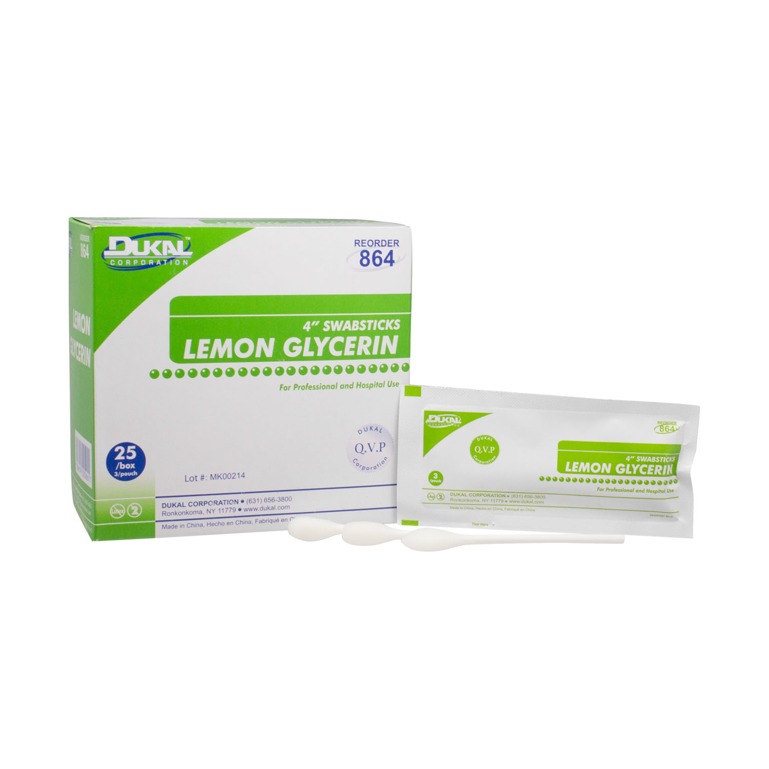 DUKAL LEMON GLYCERIN SWABSTICKS : 864 BX $3.97 Stocked