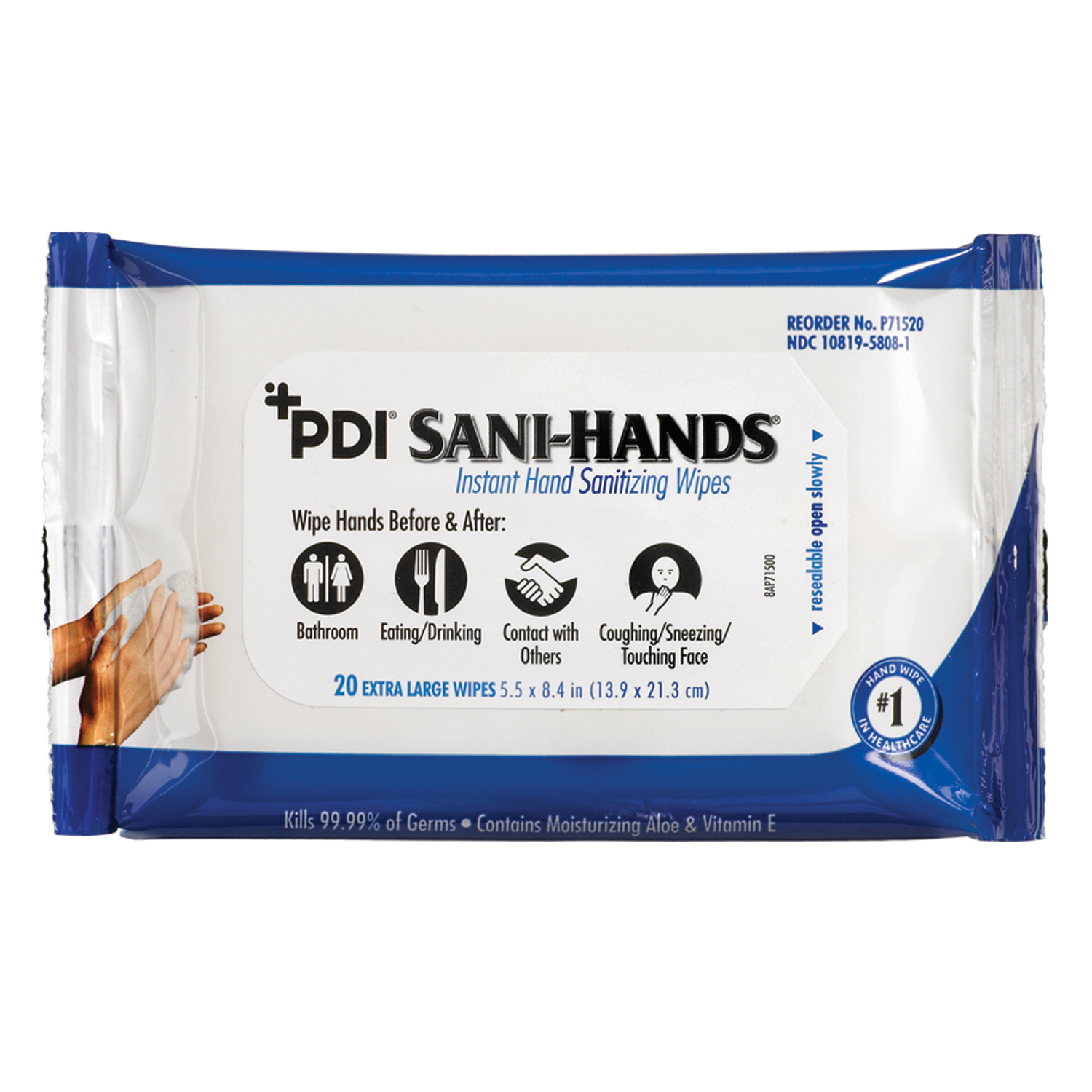 PDI SANI-HANDS BEDSIDE PACK : P71520 PK                                                                                                                                                                                                                        