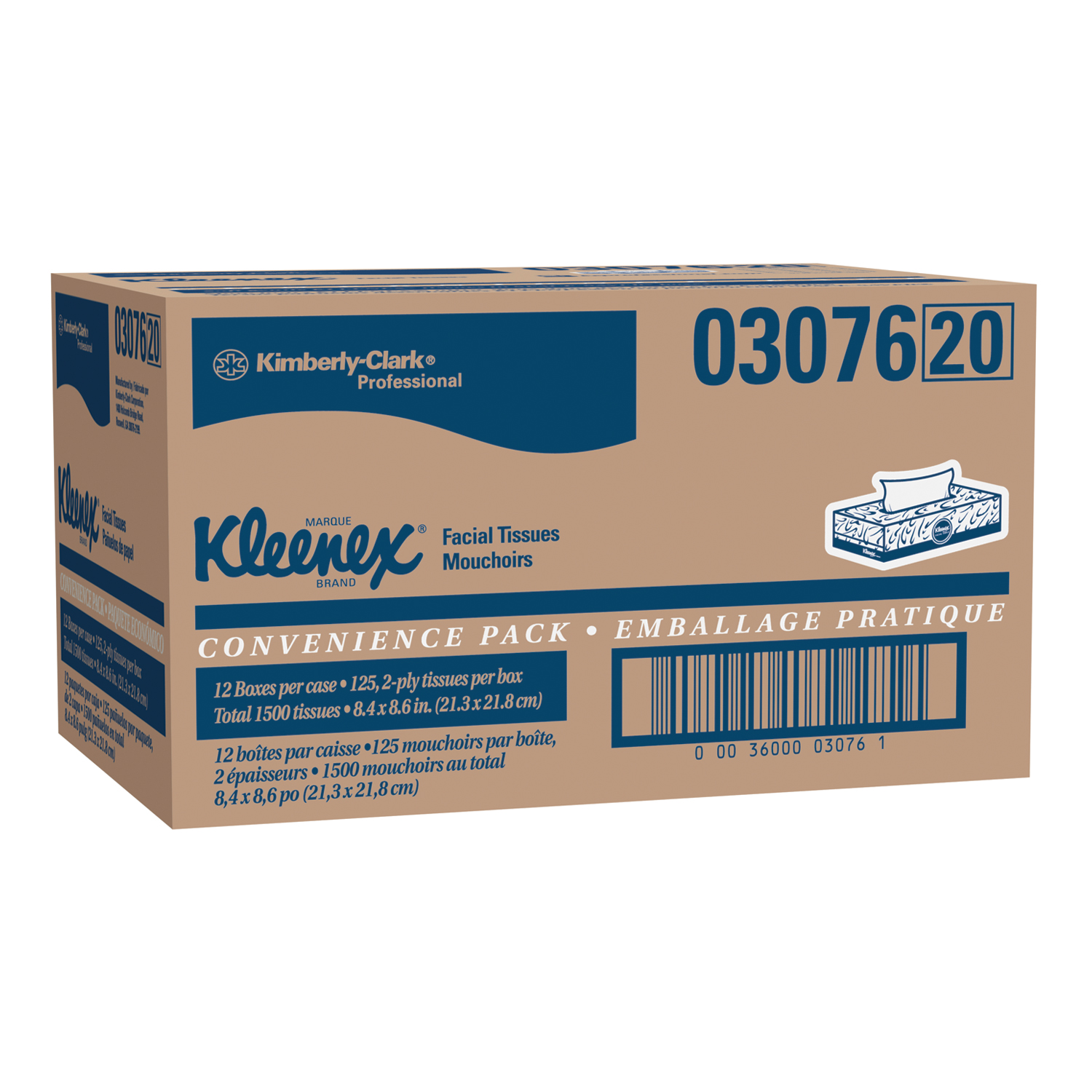 KIMBERLY-CLARK FACIAL TISSUE : 03076 PK                       $3.00 Stocked