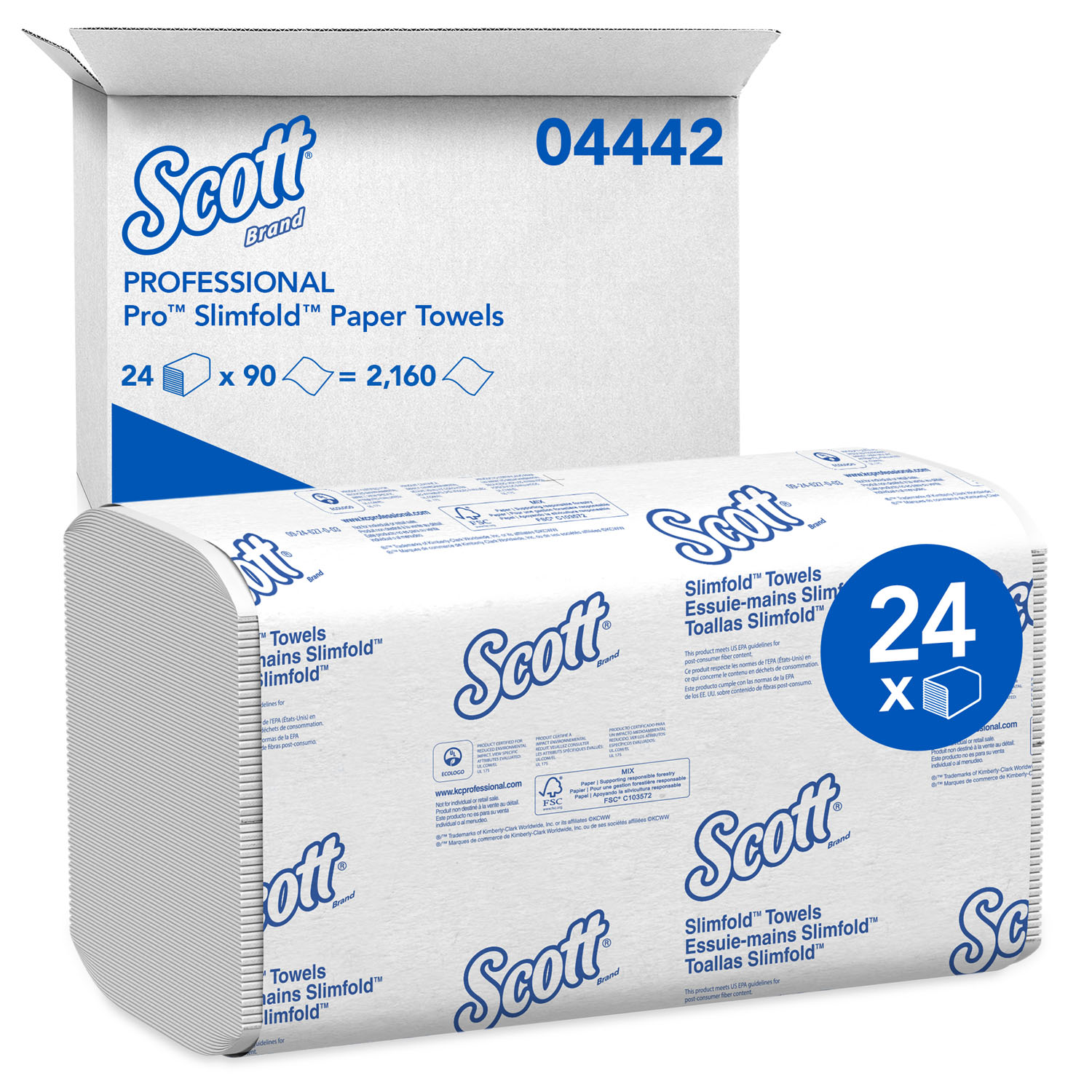 KIMBERLY-CLARK KLEENEX SLIMFOLD TOWELS : 04442 PK $1.21 Stocked
