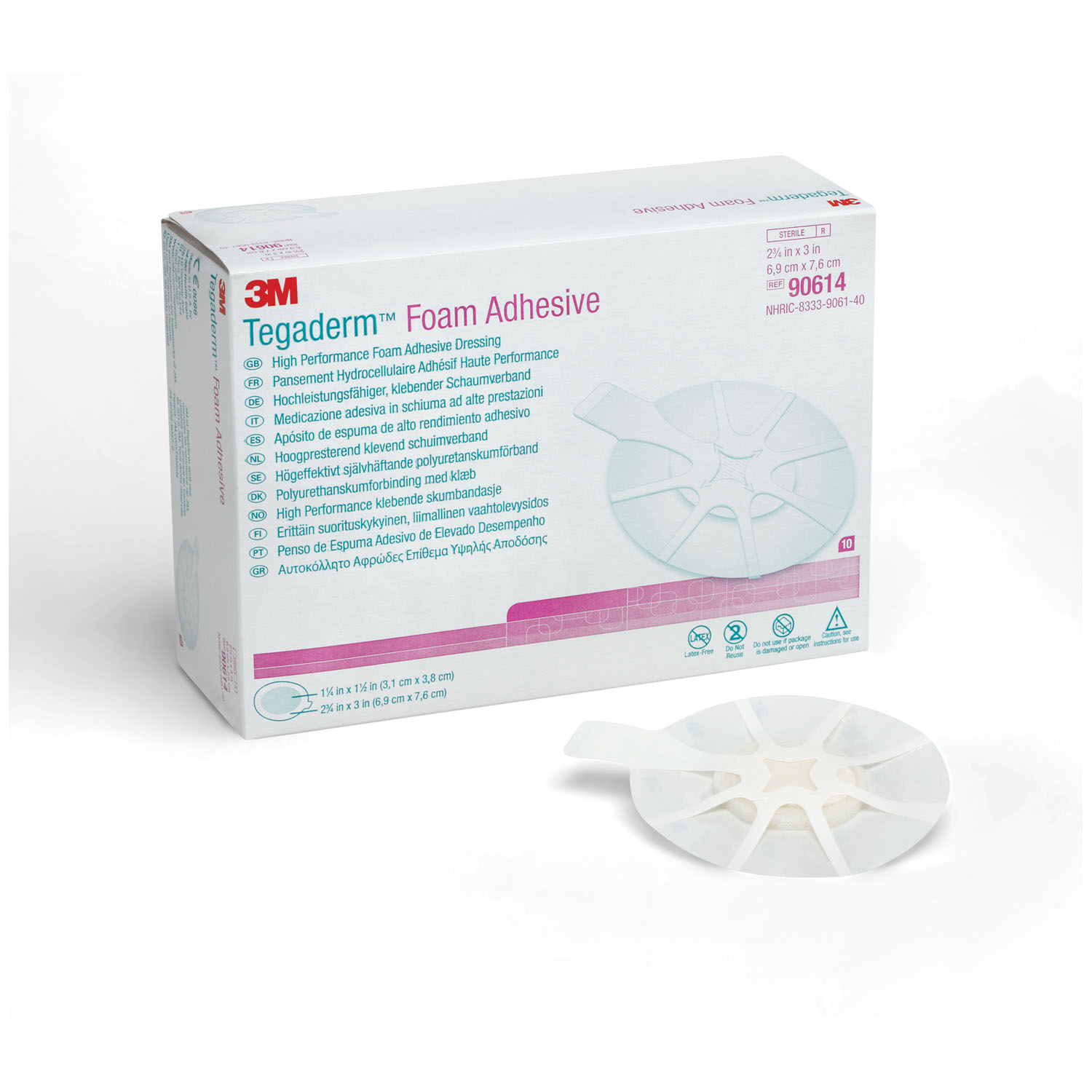 SOLVENTUM TEGADERM FOAM ADHESIVE DRESSING : 90614 BX $46.39 Stocked