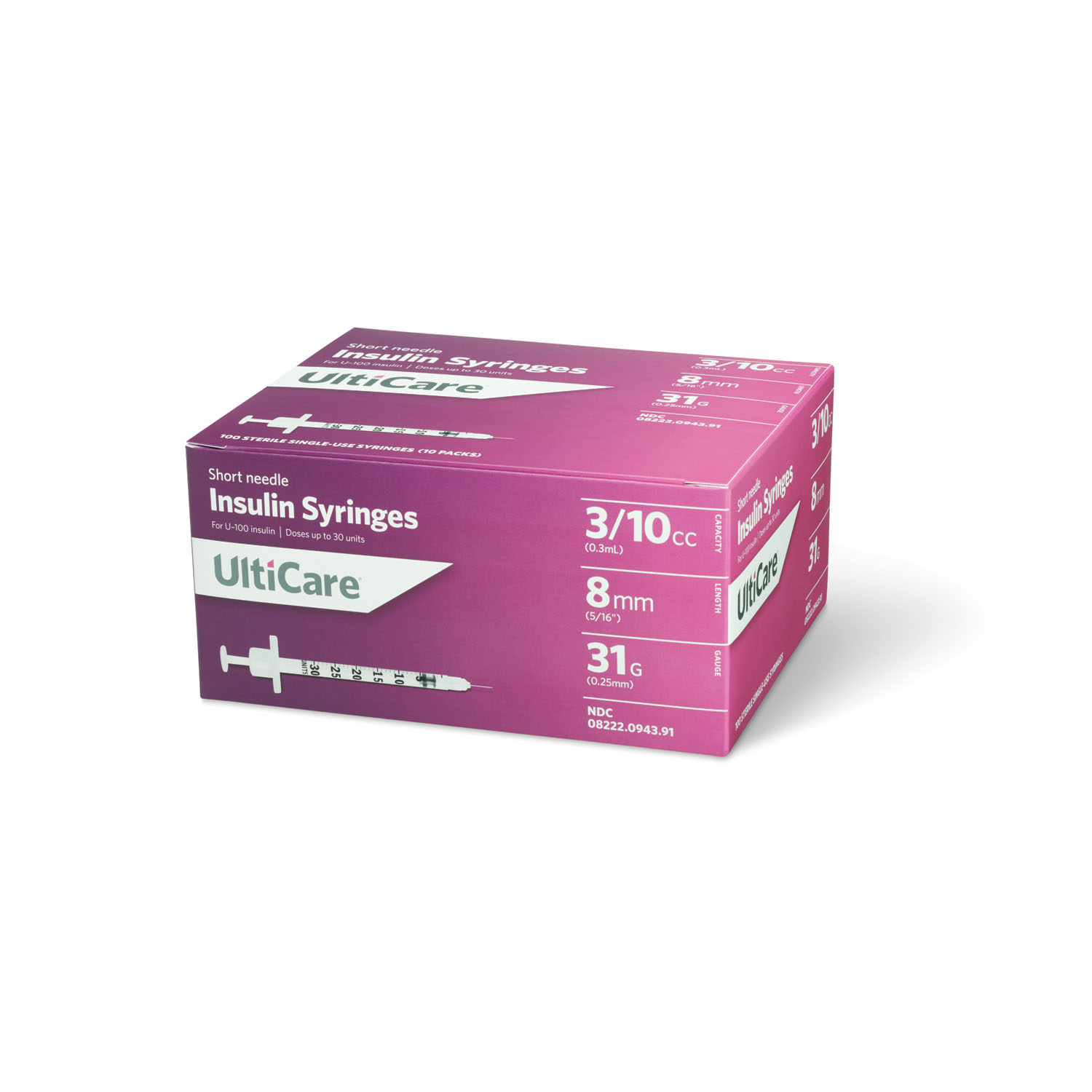 ULTIMED ULTICARE INSULIN SYRINGES : 9439 BX        $18.88 Stocked