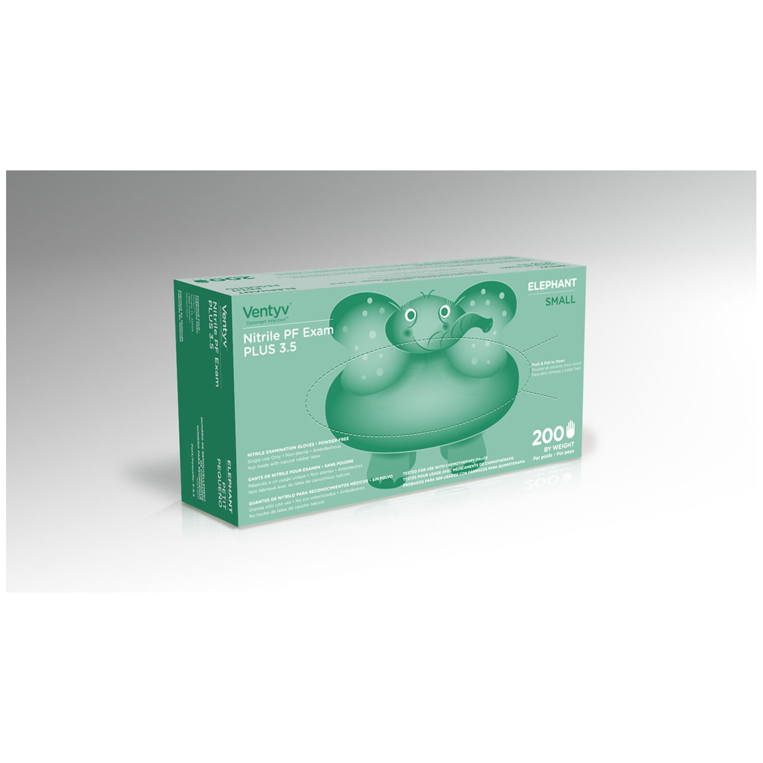 VENTYV NITRILE POWDER FREE EXAM GLOVE PLUS 3.5 (ELEPHANT) : 10334101 BX                $14.99 Stocked