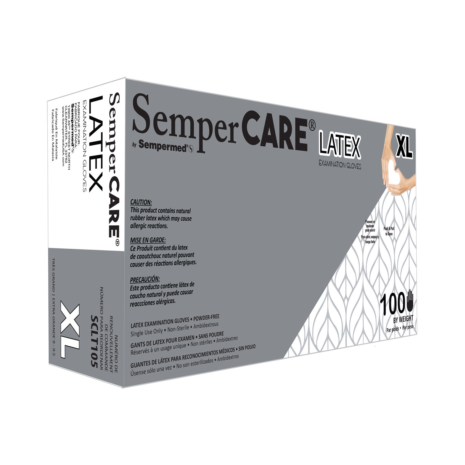 HARPS USA SEMPERCARE LATEX EXAM GLOVES - POWDER-FREE : SCLT105 CS              $89.91 Stocked