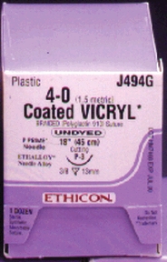 ETHICON VICRYL (POLYGLACTIN 910) SUTURES : J494G BX $288.74 Stocked