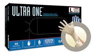 ANSELL MICROFLEX ULTRA ONE POWDER-FREE EXTENDED CUFF LATEX EXAM GLOVES : UL-315-S CS                                                                                                                                                                           