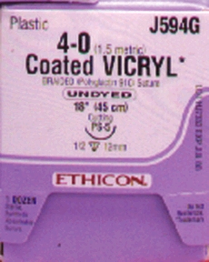 ETHICON VICRYL (POLYGLACTIN 910) SUTURES : J594G BX                                                                                                                                                                                                          
