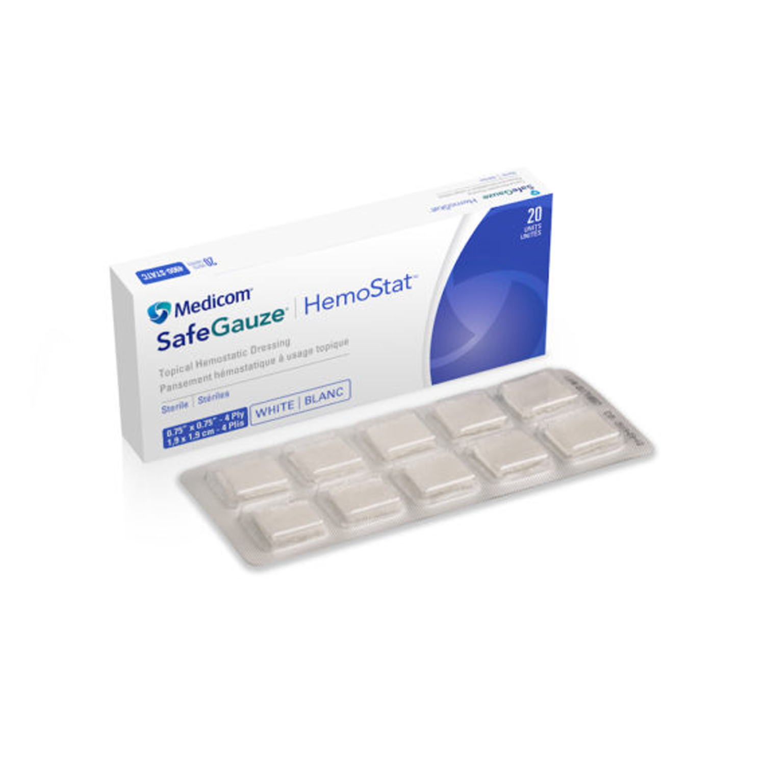 MEDICOM SAFEGAUZE HEMOSTAT TOPICAL HEMOSTATIC DRESSING : 4900-STAT BX                  $81.53 Stocked