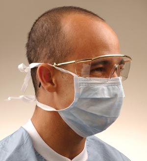 CROSSTEX SURGICAL MASK WITH TIE-ON LACES : GCS BX $21.75 Stocked