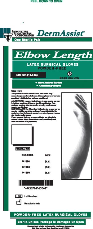 INNOVATIVE DERMASSIST ELBOW LENGTH POWDER-FREE LATEX SURGICAL GLOVES : 141850 BX $59.79 Stocked
