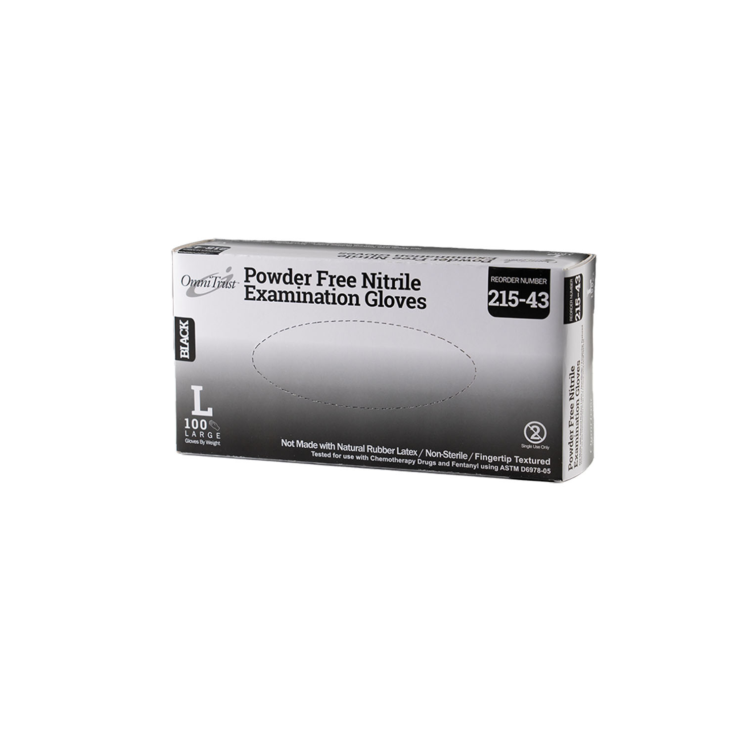 OMNI INTERNATIONAL OMNITRUST NITRILE POWDER FREE EXAMINATION GLOVE : 215-43 CS                $52.49 Stocked