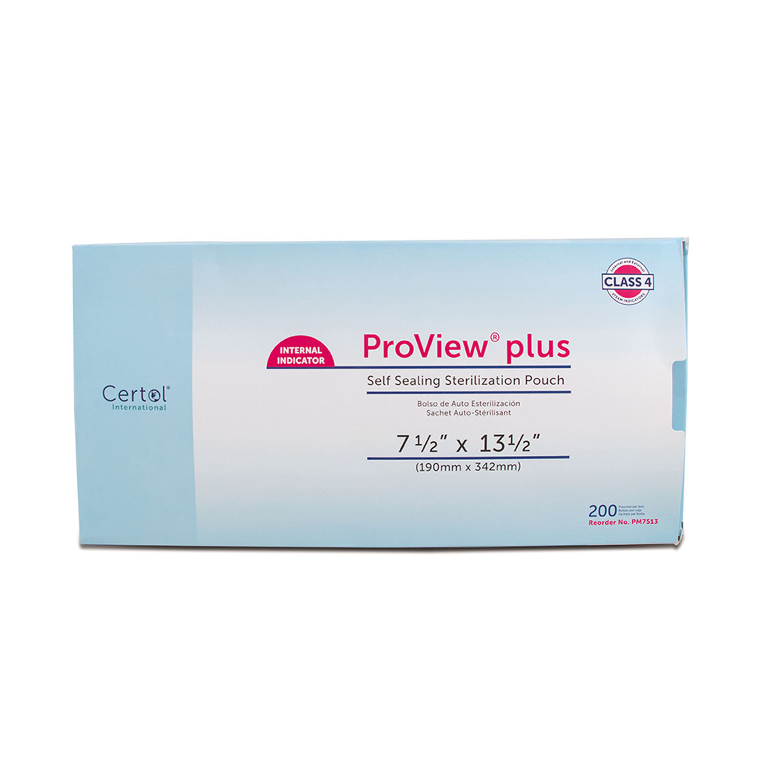 CERTOL PROVIEW PLUS SELF SEAL STERILIZATION POUCHES : PM7513 CS                                                                                                                                                                                                