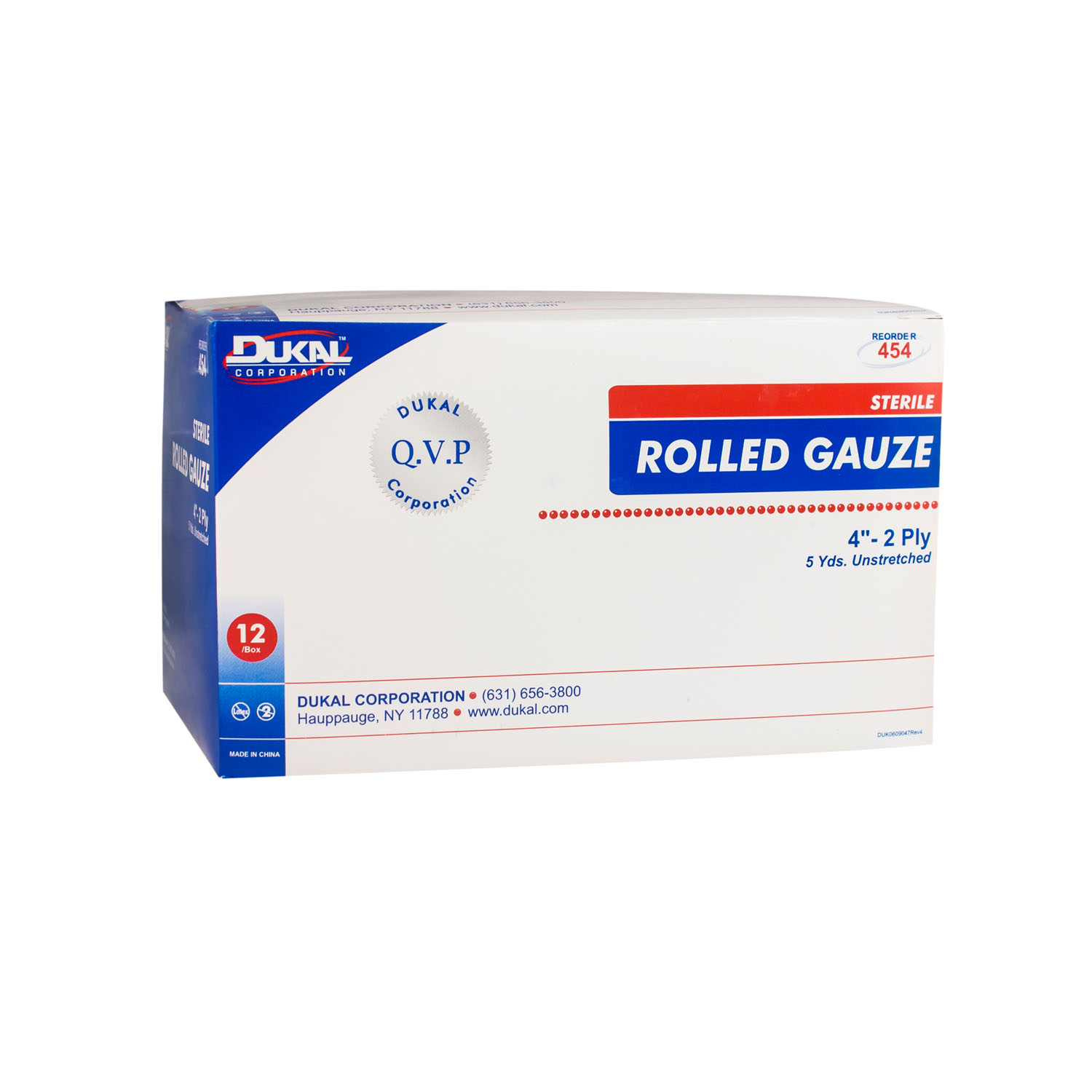 DUKAL ROLLED GAUZE : 454 CS $88.65 Stocked