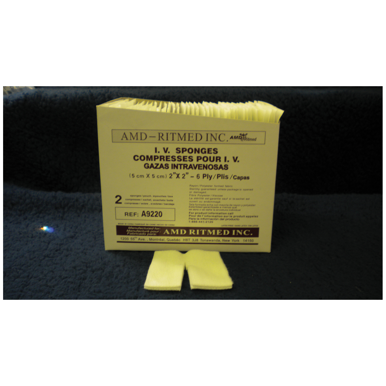 AMD MEDICOM TRACH & IV NON-WOVEN DRESSING SPONGES : A9220 PK                  $2.47 Stocked