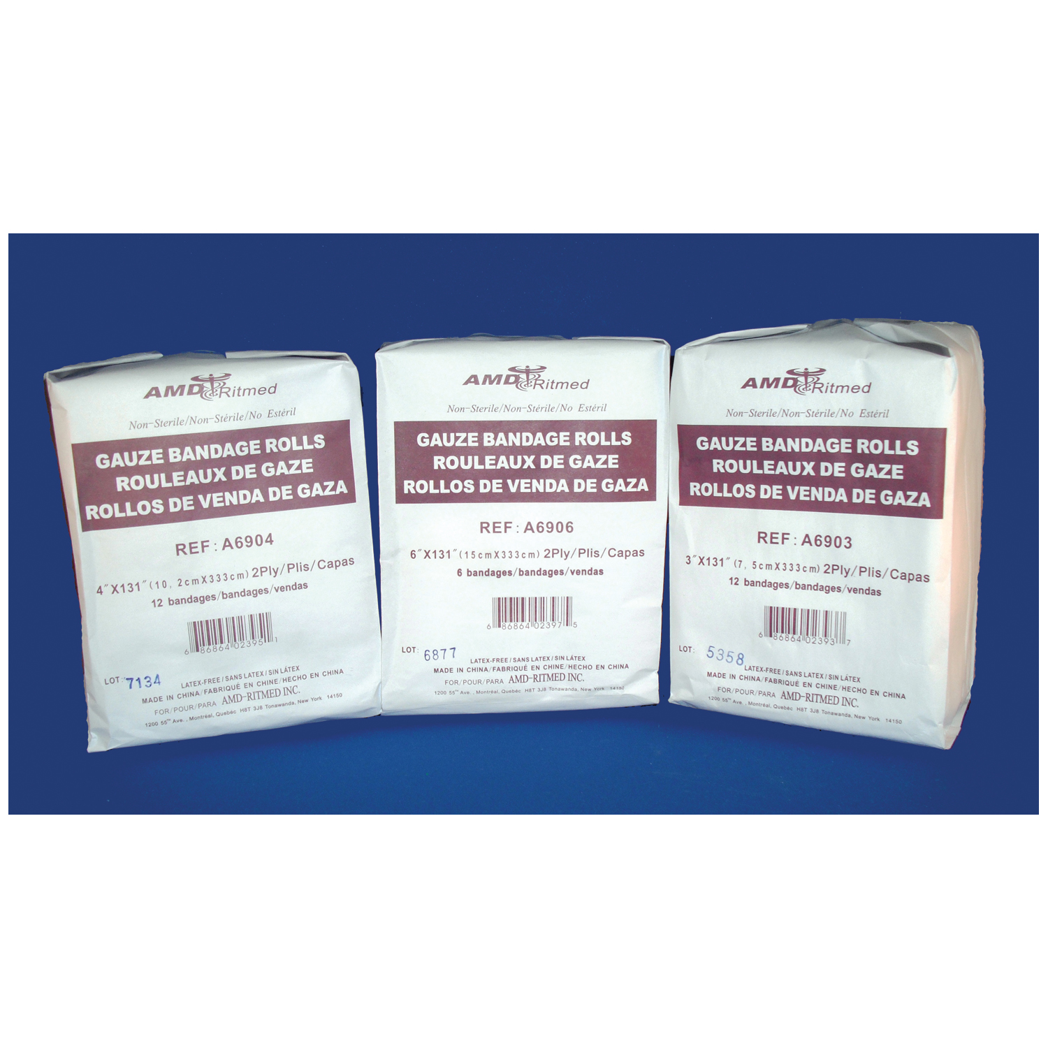 AMD MEDICOM VITAL-ROLL GAUZE BANDAGES : A6903 PK                 $5.43 Stocked