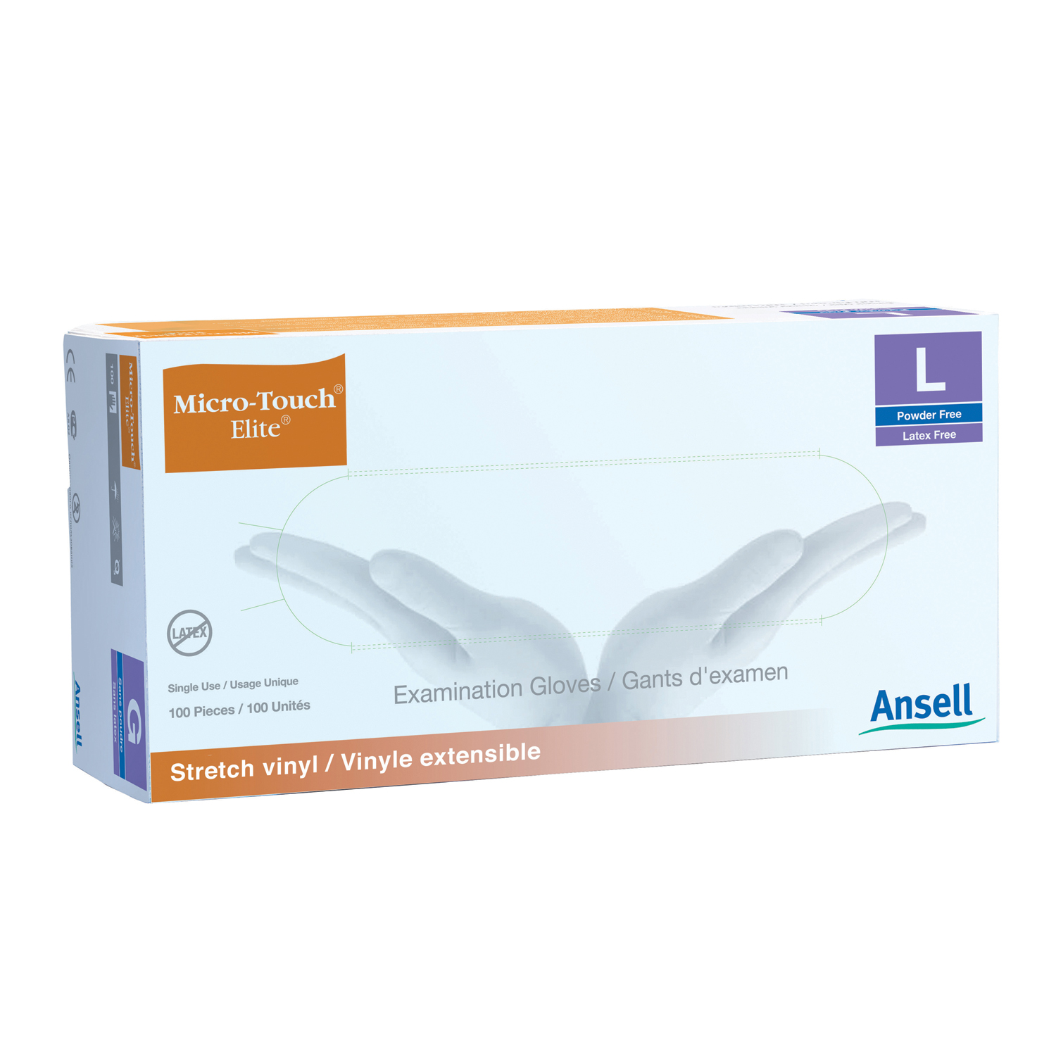 ANSELL MICRO-TOUCH® STYLE 42® ELITE® POWDER-FREE SYNTHETIC MEDICAL EXAM GLOVES : 3091 BX