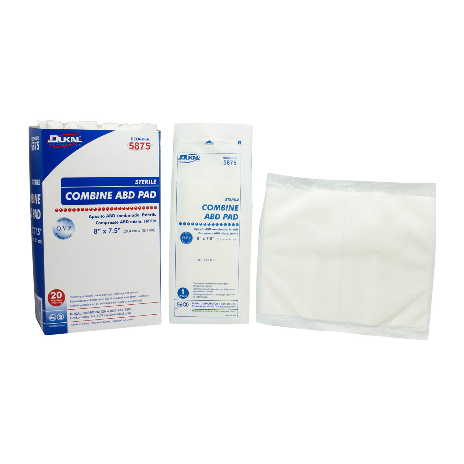 DUKAL ABD PADS : 5875 TR $9.60 Stocked
