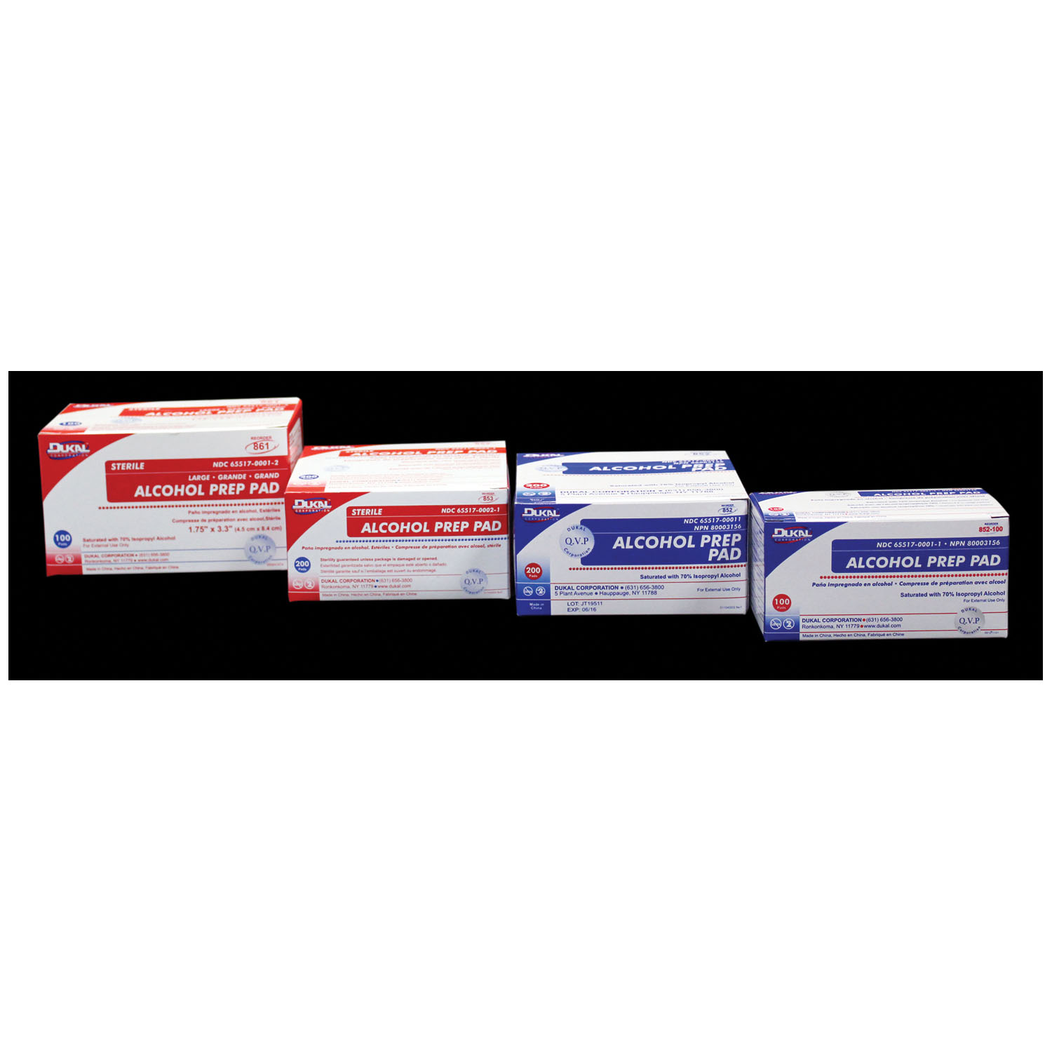 DUKAL ALCOHOL PADS : 852 BX $2.76 Stocked