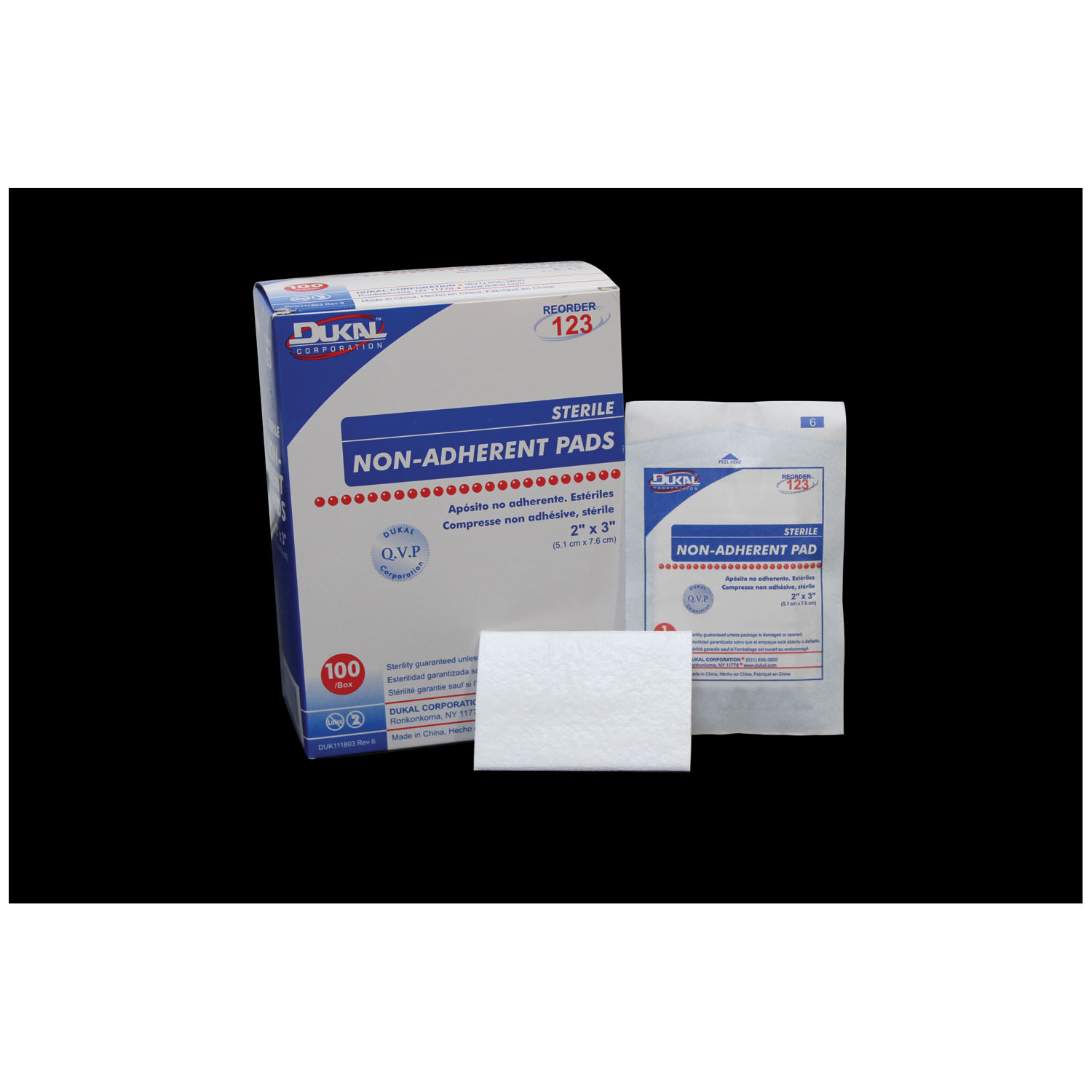 DUKAL NON-ADHERENT PADS : 123 BX $8.16 Stocked