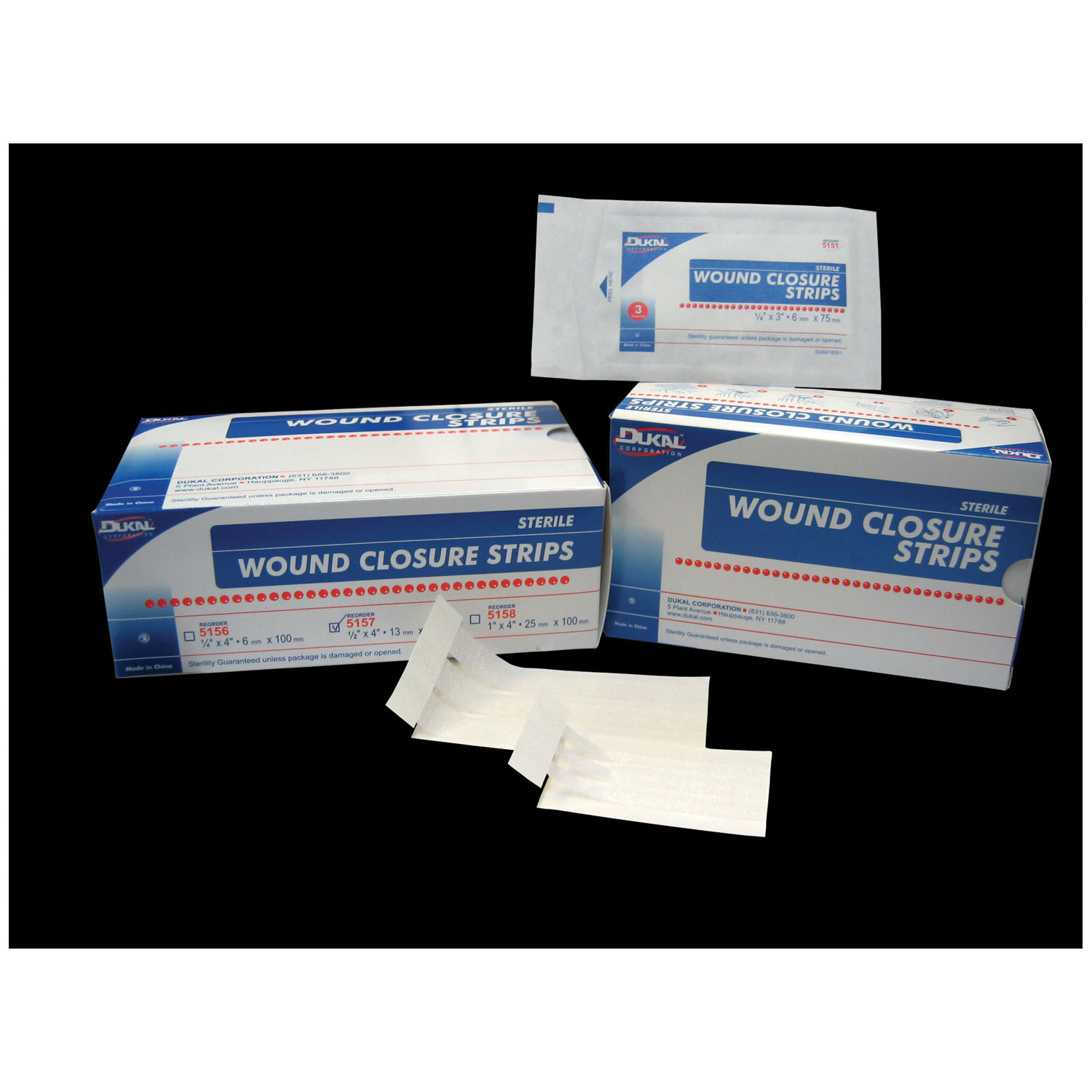 DUKAL WOUND CLOSURE STRIPS : 5157 BX                       $55.87 Stocked