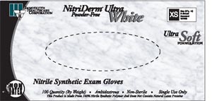 INNOVATIVE NITRIDERM® ULTRA WHITE NITRILE SYNTHETIC POWDER-FREE EXAM GLOVES : 167050 BX