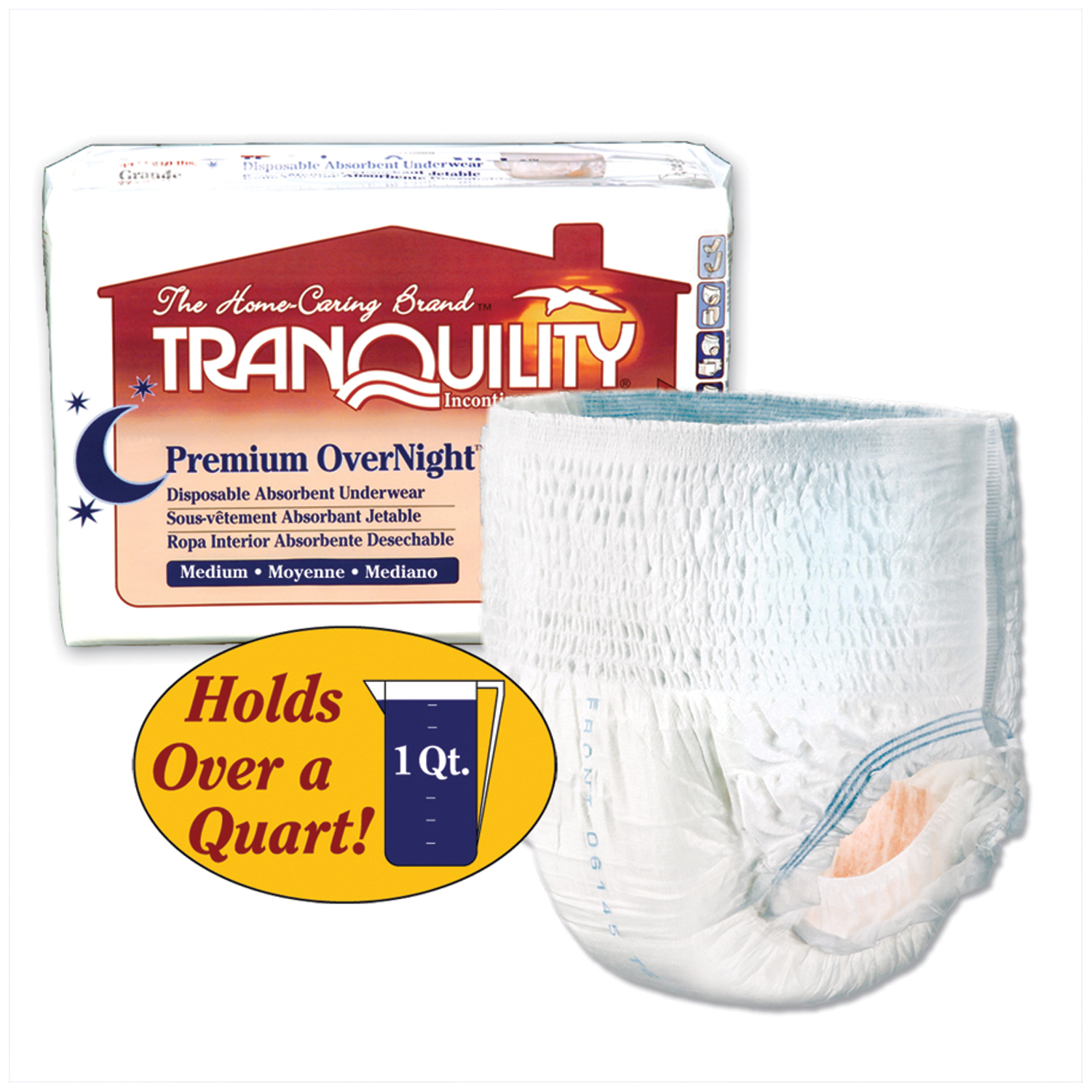 PRINCIPLE BUSINESS TRANQUILITY PREMIUM OVERNIGHT DISPOSABLE ABSORBENT UNDERWEAR : 2115 CS                                                                                                                                    $73.43 Stocked
