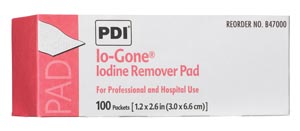 PDI IO-GONE IODINE REMOVER PAD : B47000 BX $4.82 Stocked